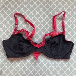NEW Victoria’s Secret Jingle Bell Cotton Unlined Strappy Plaid Demi 36D